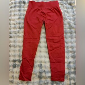 OQQ Scrunch Butt Lifting Red Leggings